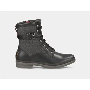UGG Kesey Waterproof Black Leather Combat Boots $160